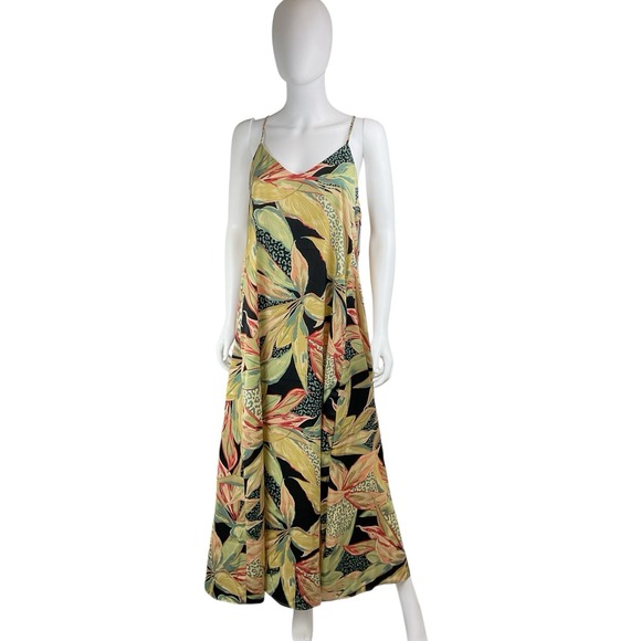 Nicole Miller Dresses & Skirts - Nicole Miller Tropical Floral Halter Maxi Dress Strappy Racerback M Boho